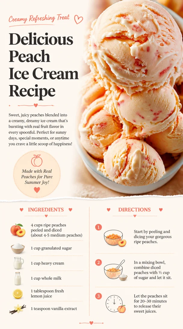 Delicious Peach Ice Cream Recipe: Creamy Refreshing Treat