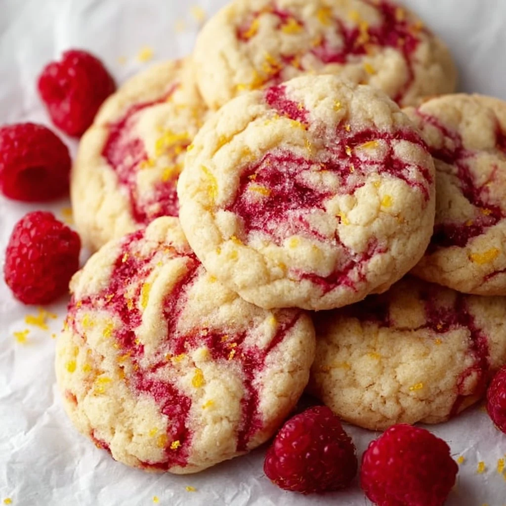 Easy Lemon Raspberry Cookies Recipe – Soft, Chewy, Sweet & Tart Treat