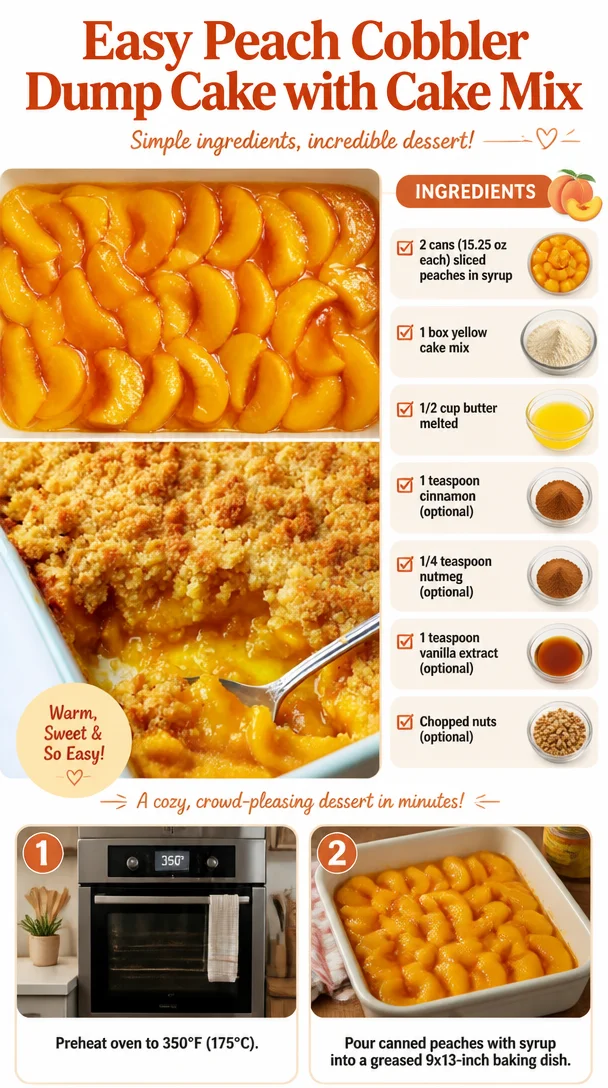 Easy Peach Cobbler Dump Cake with Cake Mix