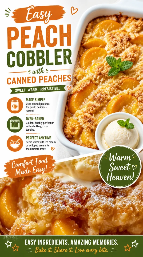 Easy Peach Cobbler with Canned Peaches