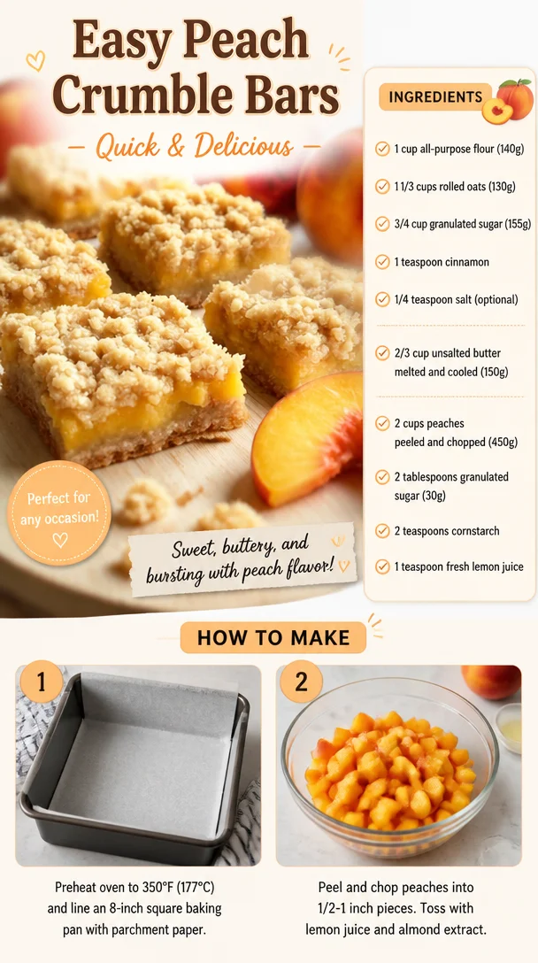 Easy Peach Crumble Bars