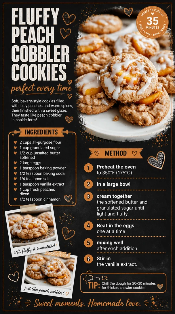 Fluffy Peach Cobbler Cookies