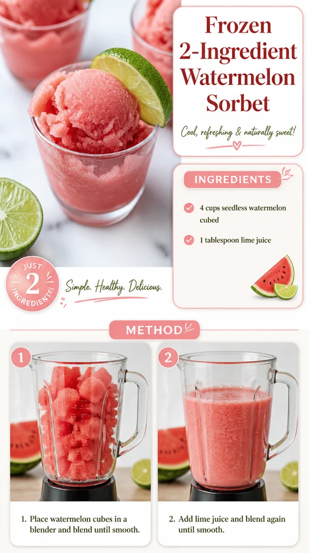 Frozen 2-Ingredient Watermelon Sorbet