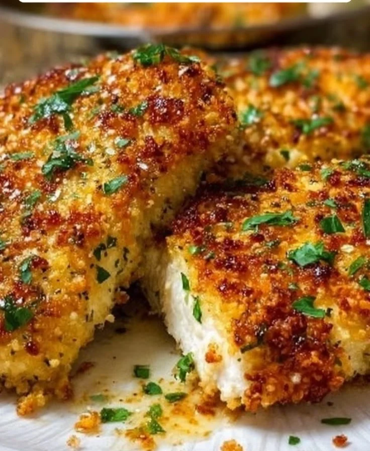 Garlic Parmesan Crusted Chicken Breasts