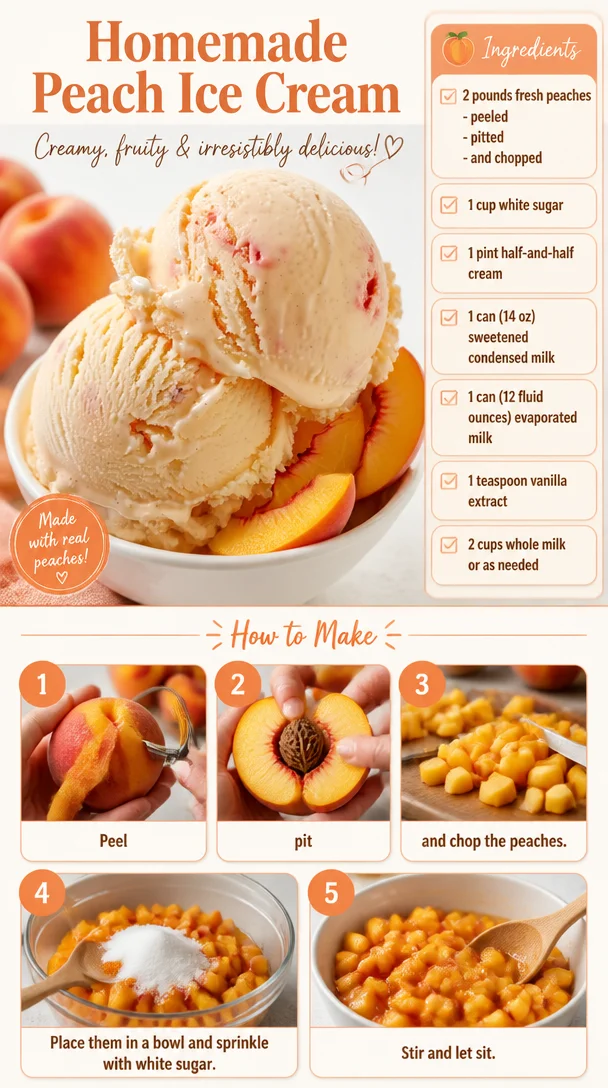 Homemade Peach Ice Cream