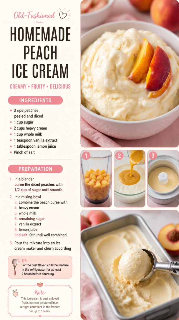 Homemade Peach Ice Cream