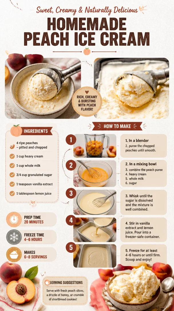 Homemade Peach Ice Cream