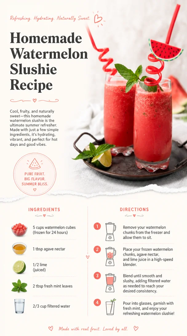 Homemade Watermelon Slushie Recipe