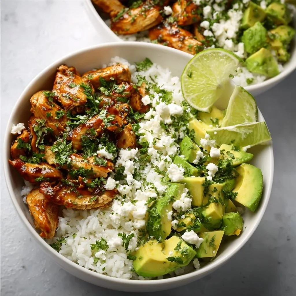 Honey Lime Chicken & Avocado Rice Bowl – High Protein Healthy Dinner Idea