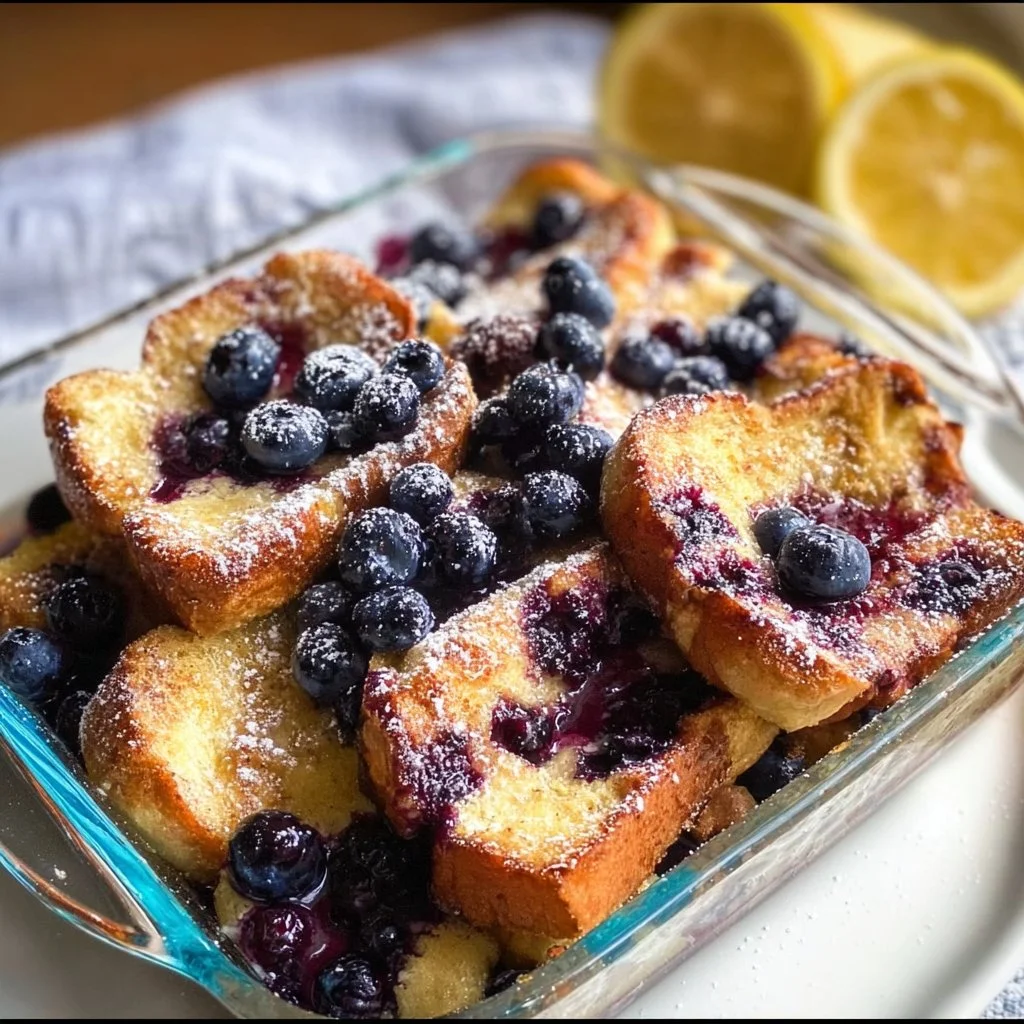 Overnight Lemon Blueberry French Toast