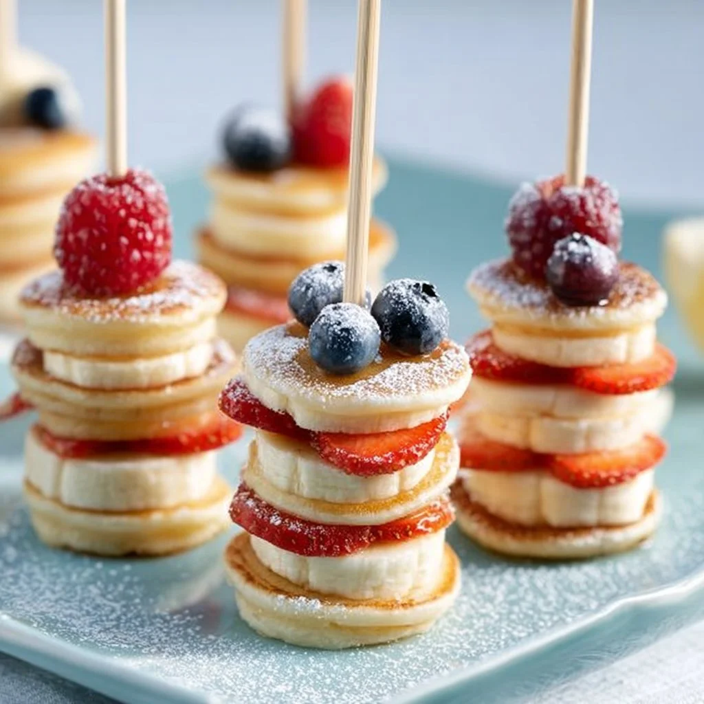 Strawberry Banana Pancake Skewers