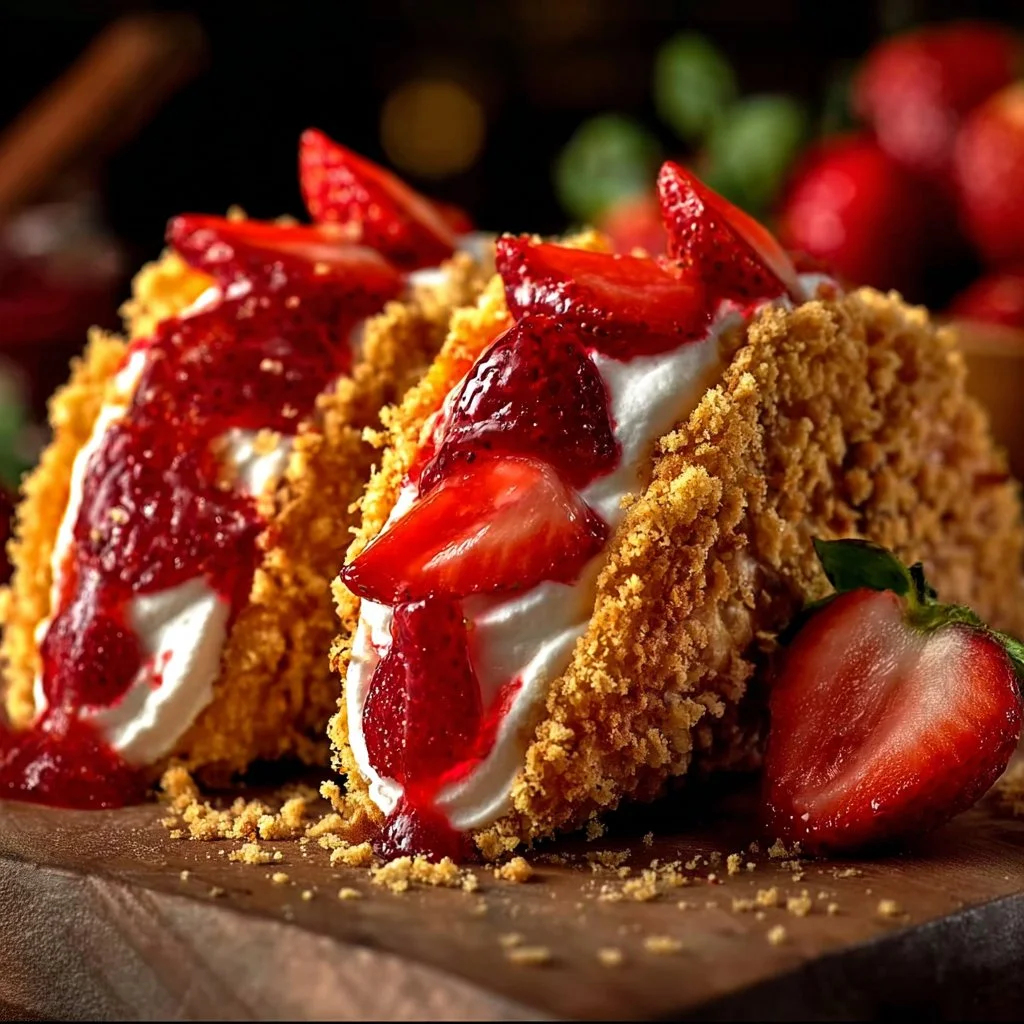 Strawberry Crunch Cheesecake Tacos