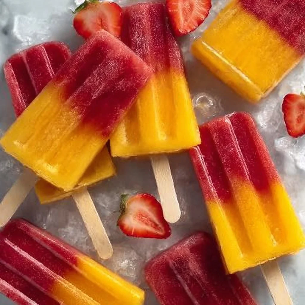 Strawberry Mango Popsicles