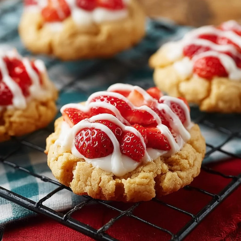 Strawberry Shortcake Butter Cookies