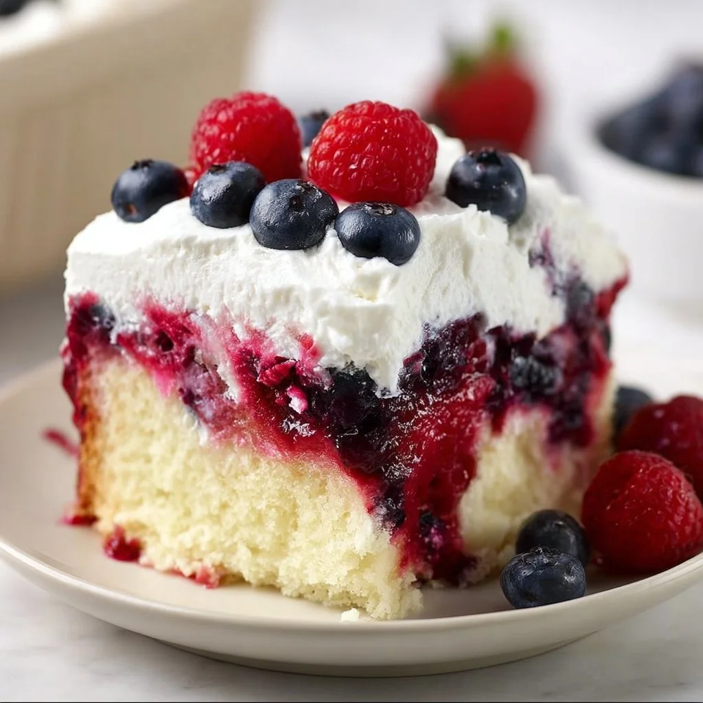 Summer Berry Poke Cake