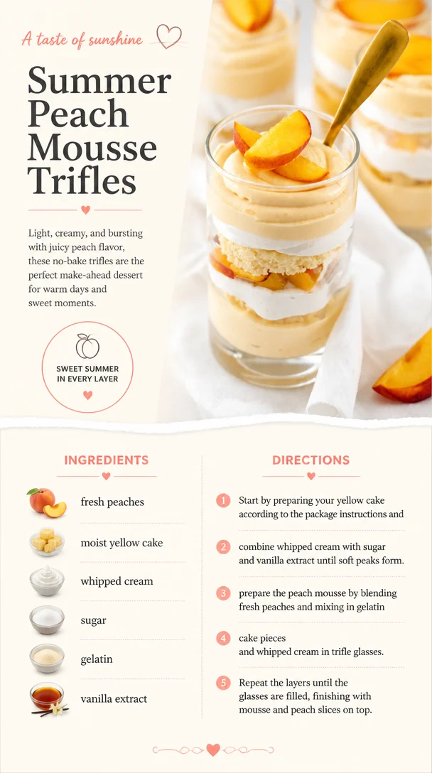 Summer Peach Mousse Trifles