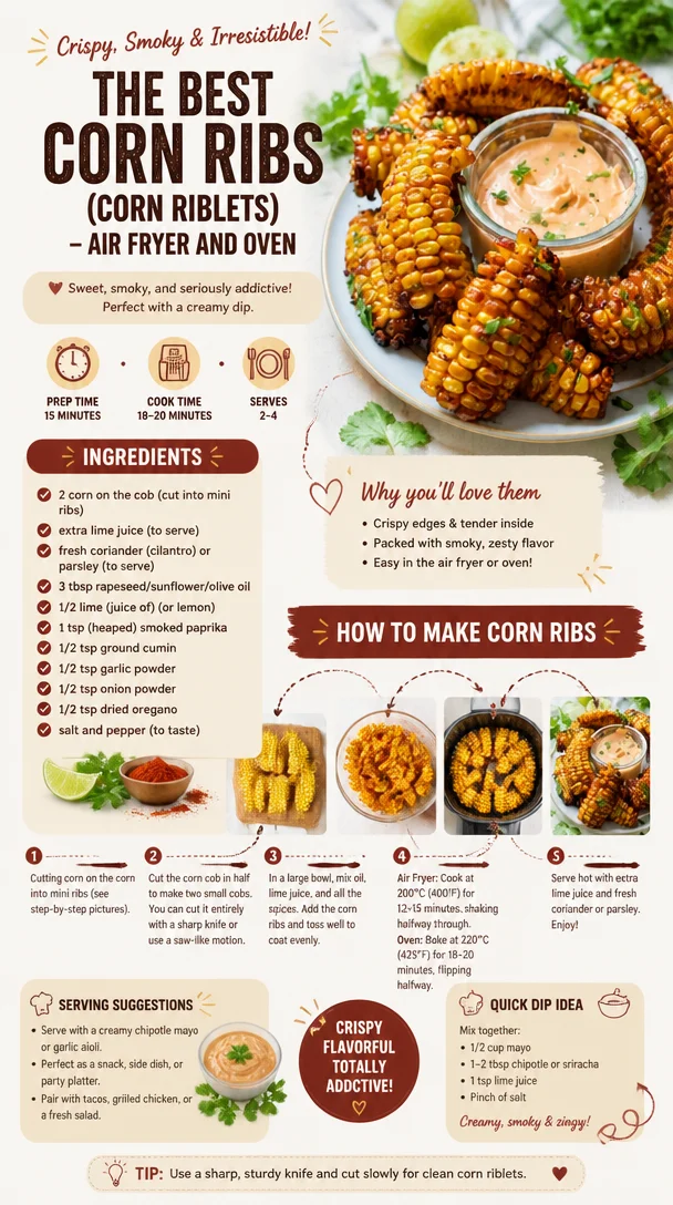 The Best Corn Ribs (Corn Riblets) – Air Fryer and Oven