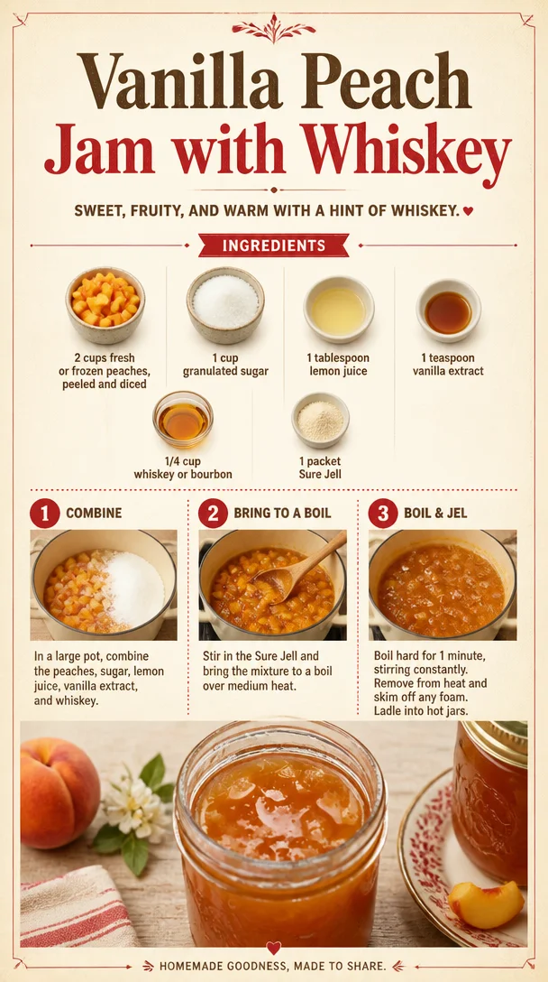Vanilla Peach Jam with Whiskey