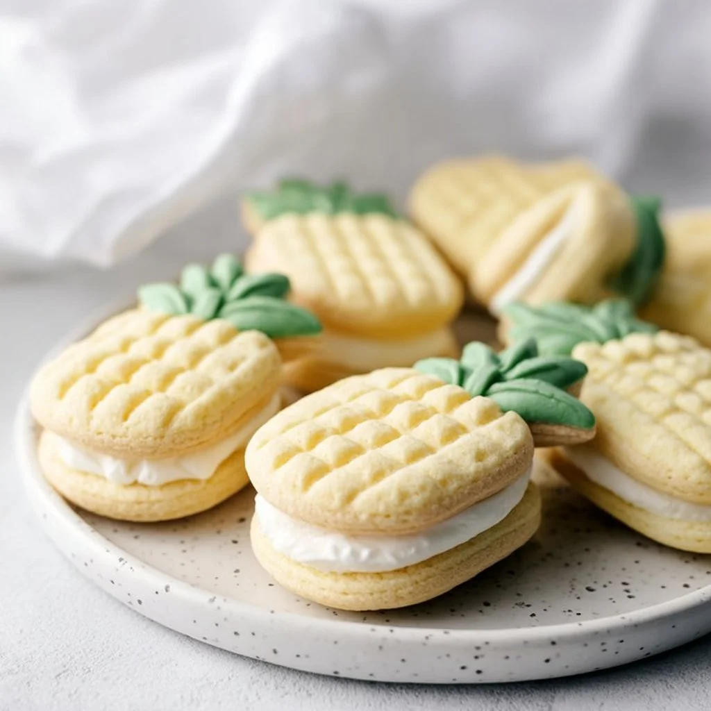Vanilla Pineapple Sandwich Cookies