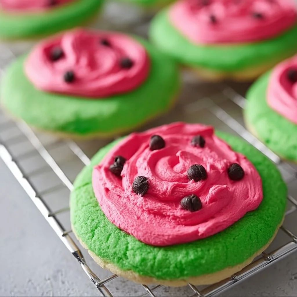 Watermelon Frosted Sugar Cookies