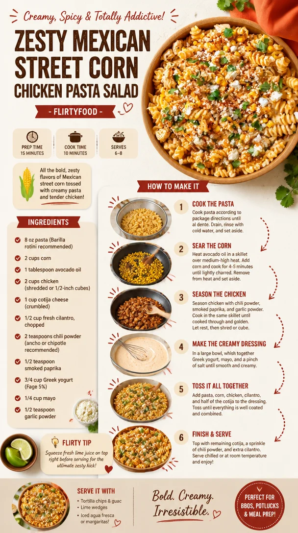 Zesty Mexican Street Corn Chicken Pasta Salad – FlirtyFood