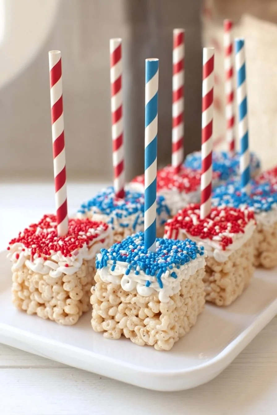 American Flag Rice Krispie Treats