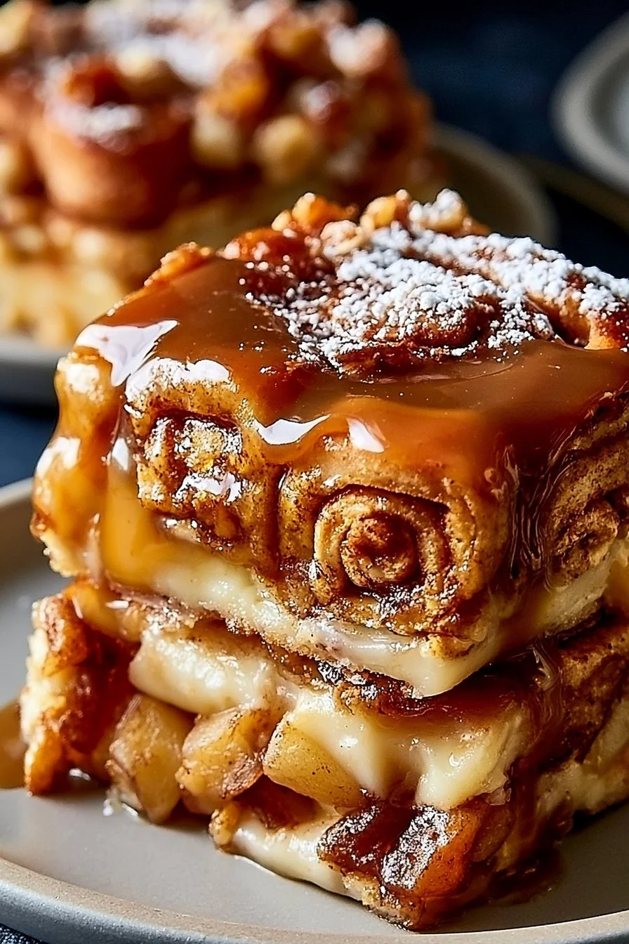 Caramel Apple Cinnamon Roll Bake