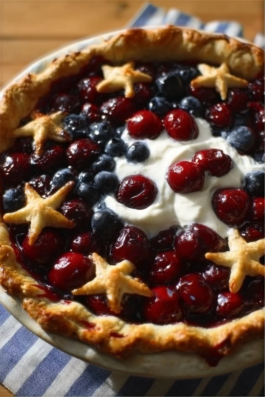 Cherry and Blueberry Pie with Sour Cream