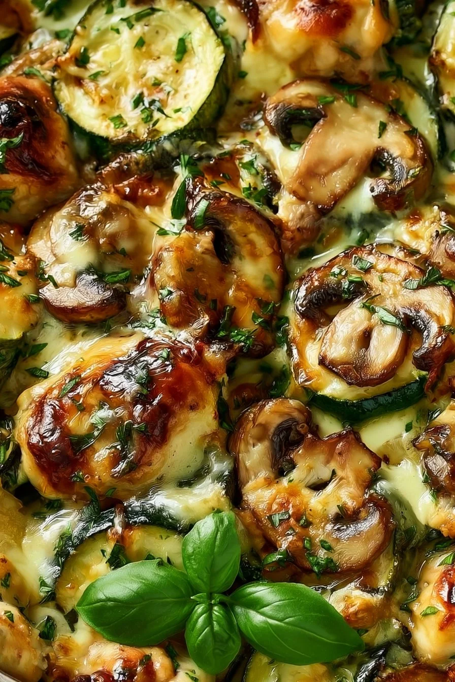 Chicken Zucchini Mushroom Bake
