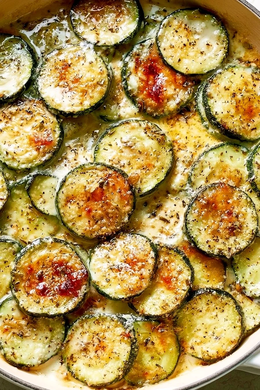 Creamy Parmesan Baked Zucchini Recipe | Light Summer Dinner Meals, Different Kinds of Zucchini, Zucchini Slice Recipes