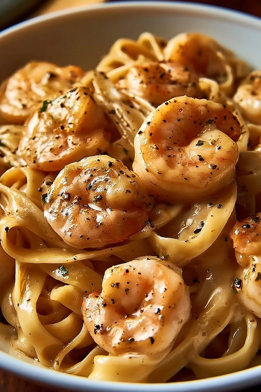 Creamy Shrimp Fettuccine Pasta With Homemade Alfredo Sauce