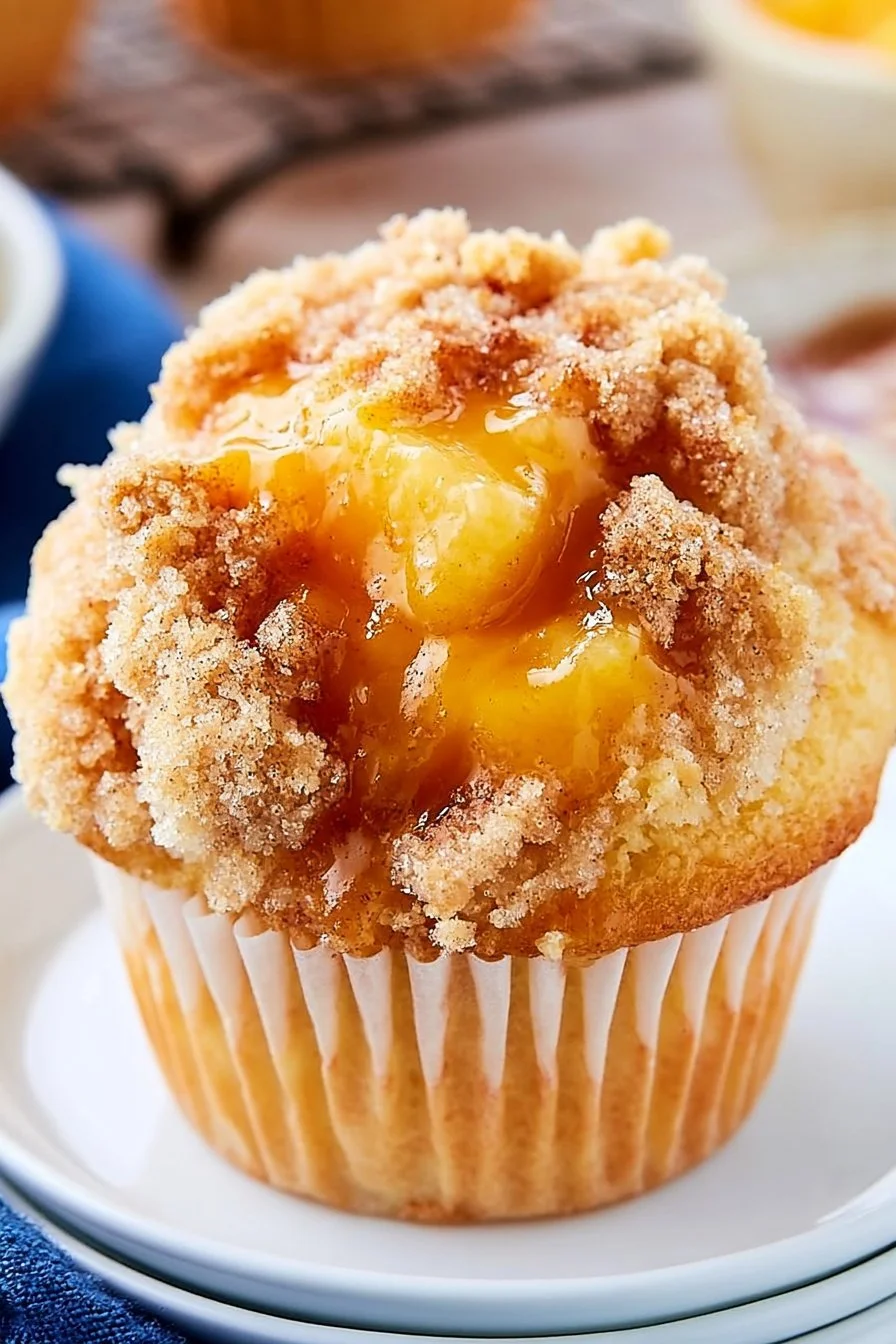 Delicious Peach Cobbler Muffins