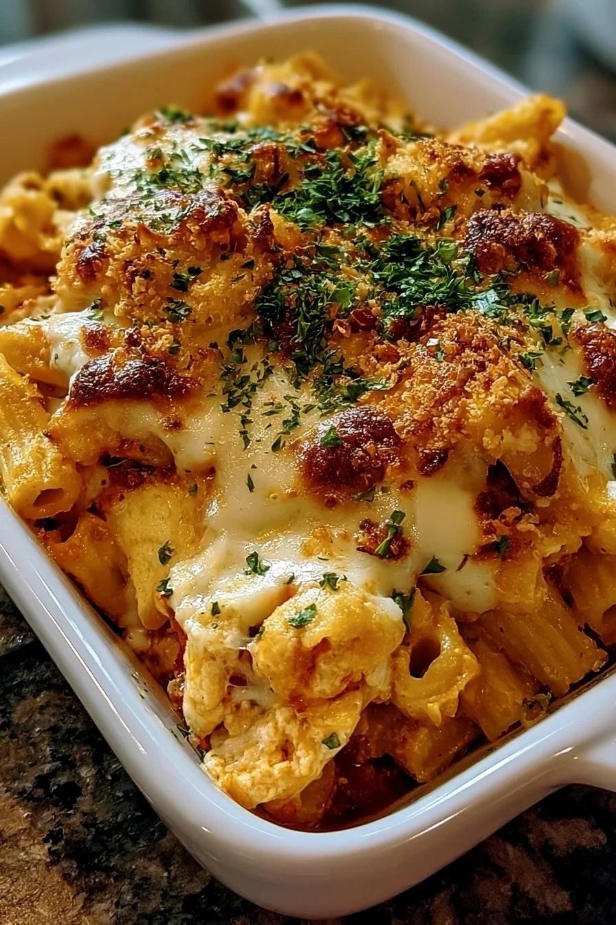 Dump And Bake Chicken Parmesan Casserole