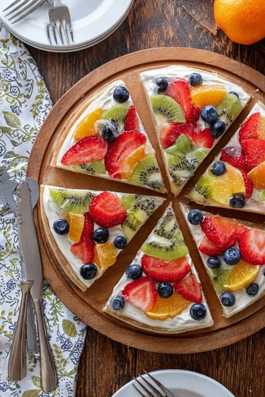 Easy Fruit Pizza Recipe with Cookie Crust