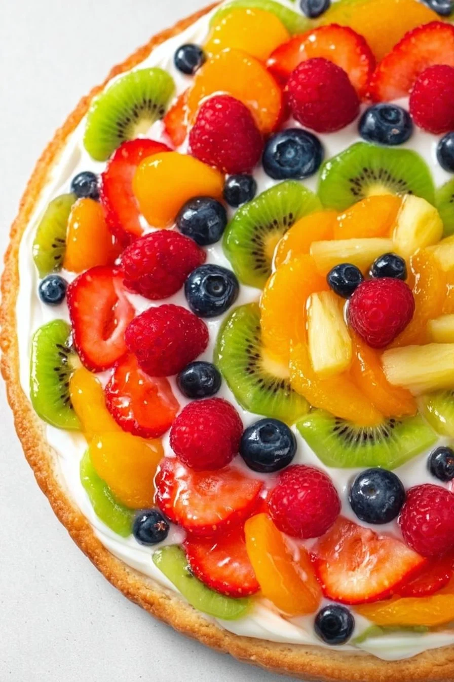 Fruit Pizza | The Best Recipe | Rainbow Fruit Tart Dessert, Colorful Fruit Tart, Fruit Pizza Recipe