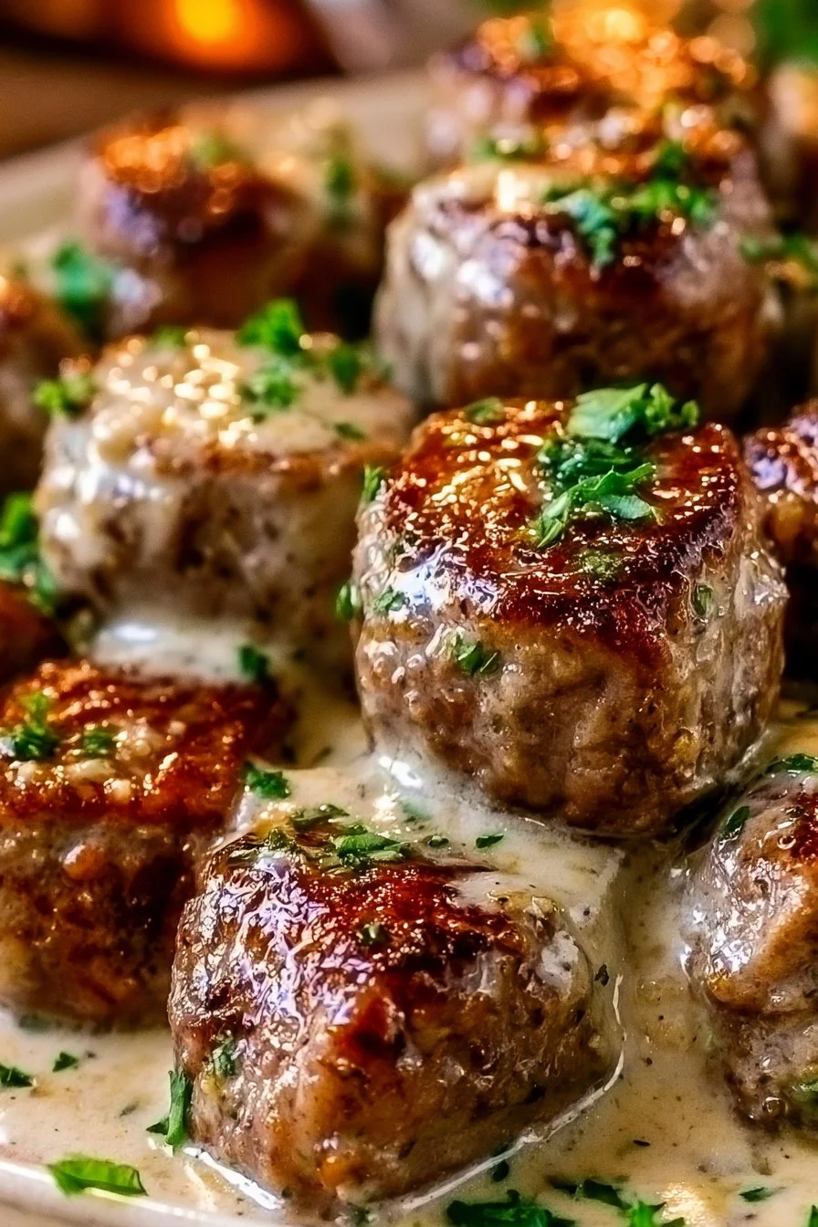 Garlic Butter Steak Bites with a Rich Parmesan Cream Sauce