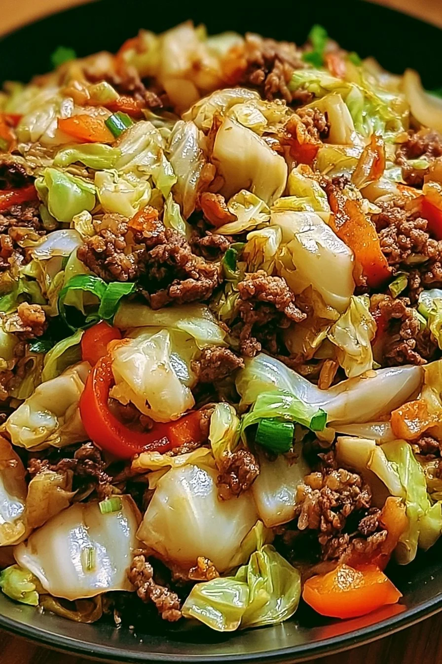 Ground Beef and Cabbage Stir Fry