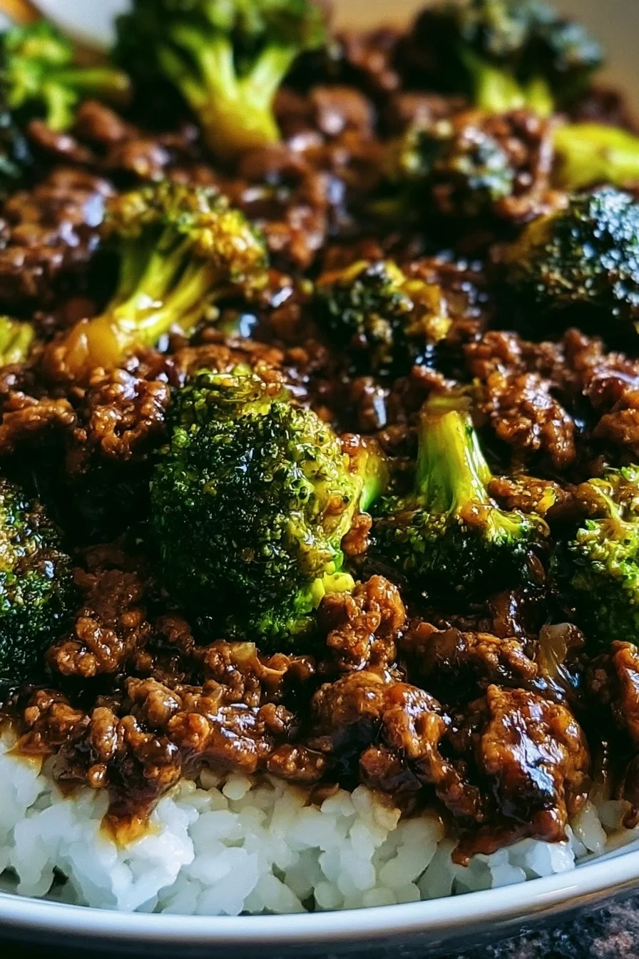 Honey Garlic Ground Beef and Broccoli