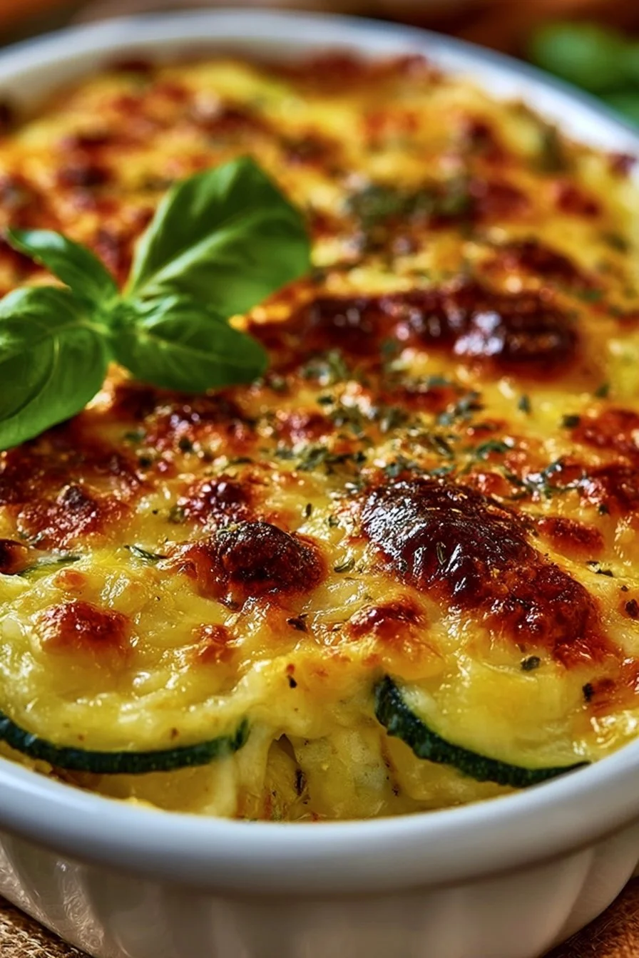 Light Parmesan Zucchini Gratin