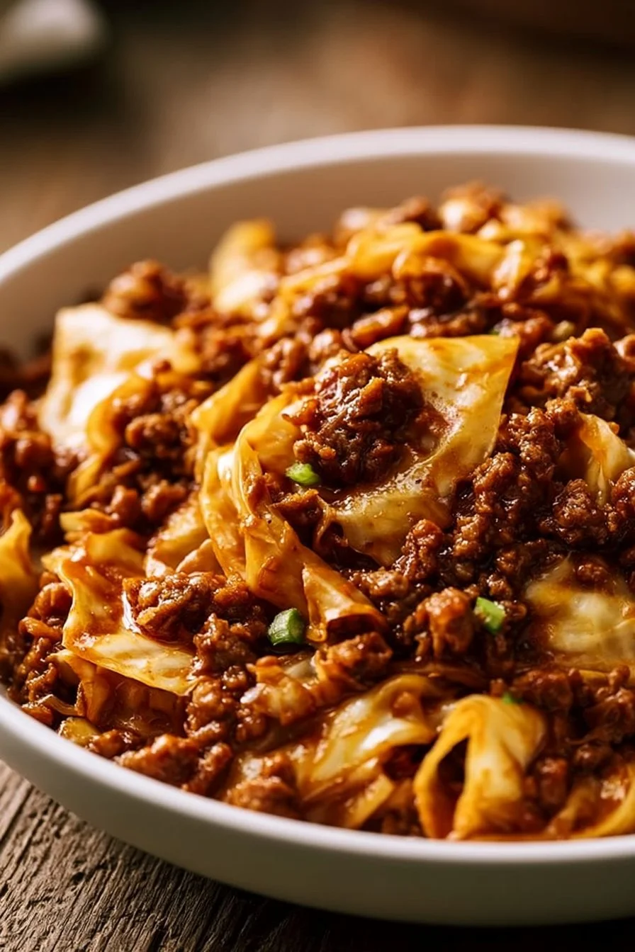 Low Carb Mongolian Ground Beef with Cabbage