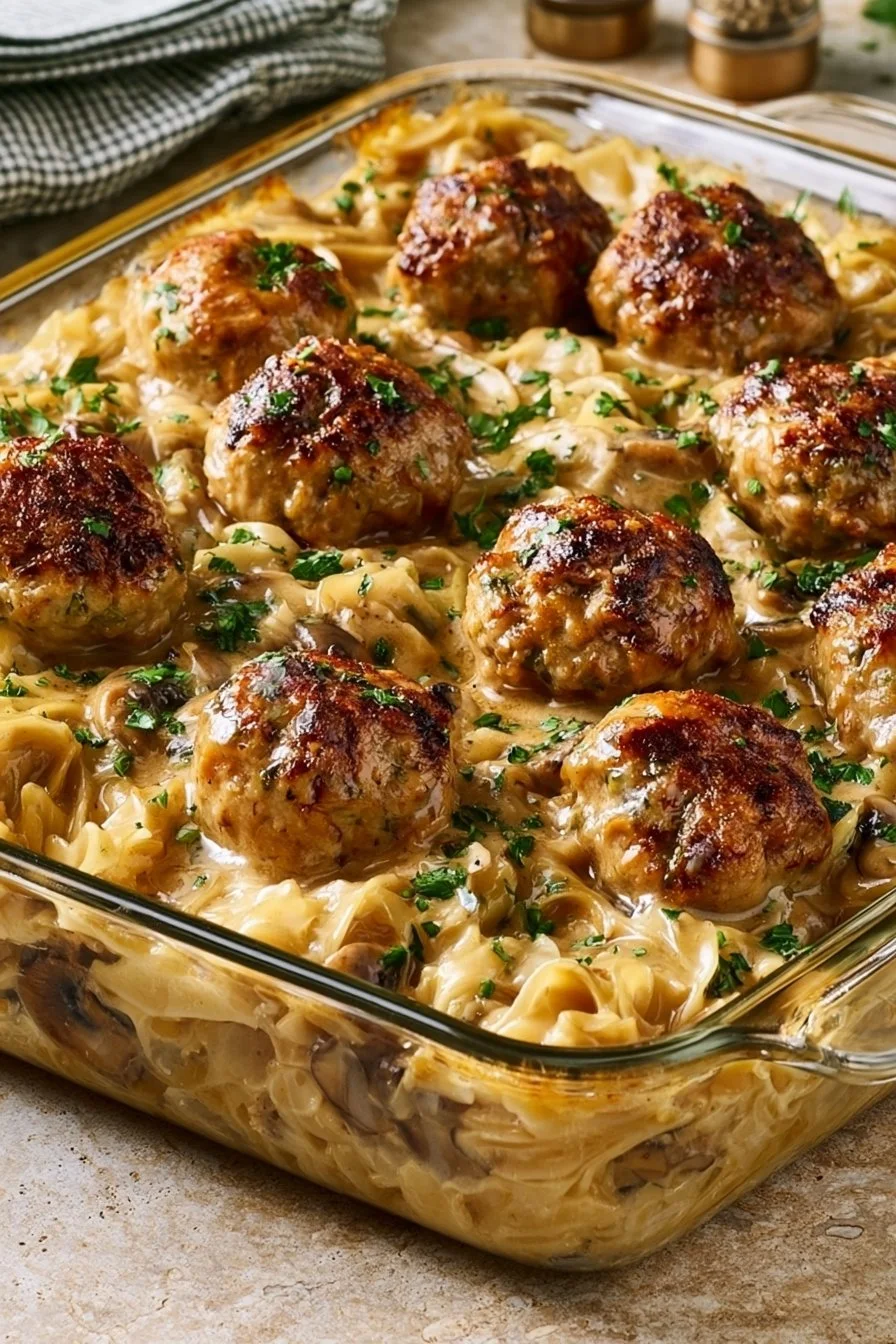 Meatball Noodle Bake