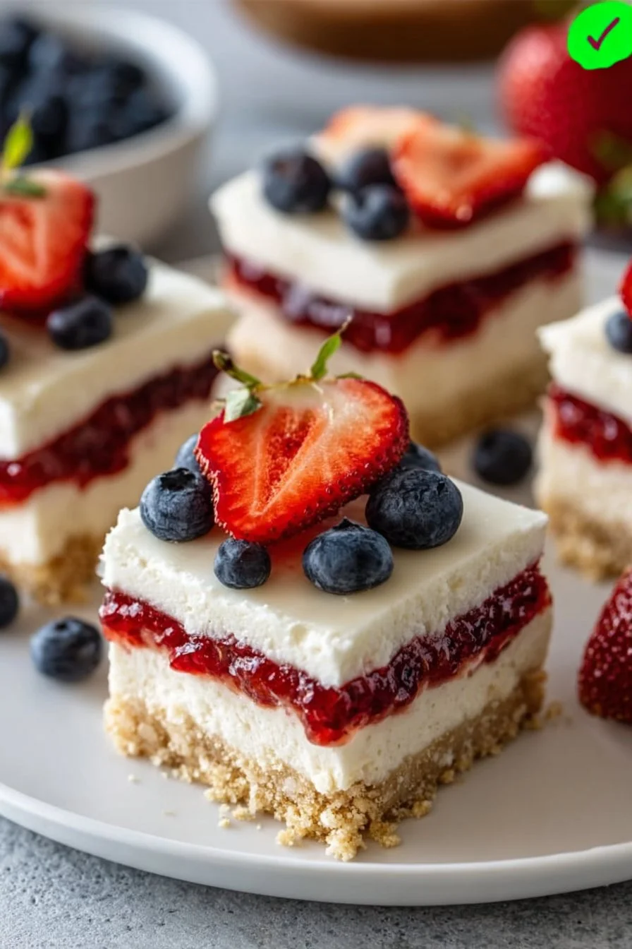 No-Bake Flag Cheesecake Bars
