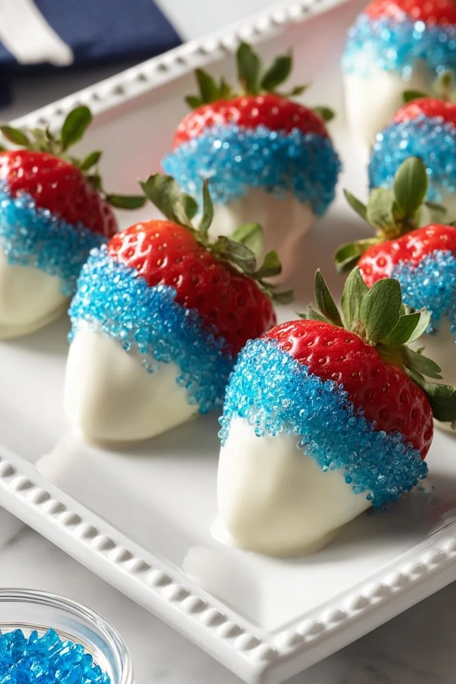 Patriotic Chocolate Covered Strawberries
