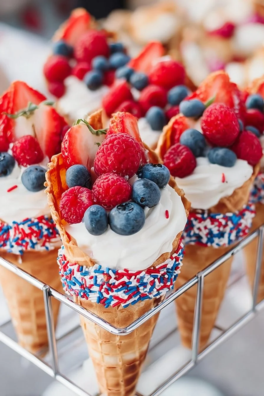 Patriotic Fruit Cones