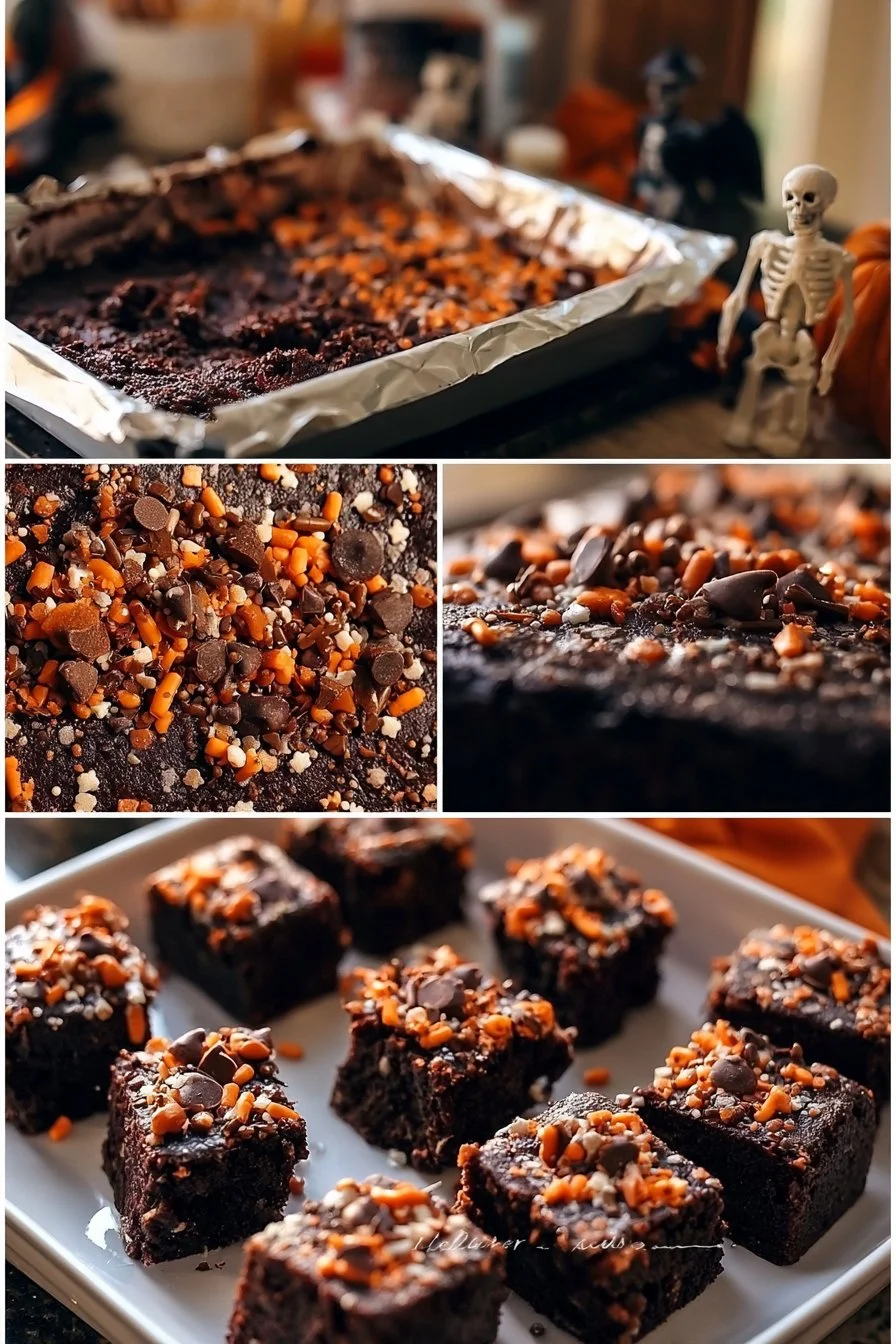 Quick and Easy Halloween Pumpkin Brownies