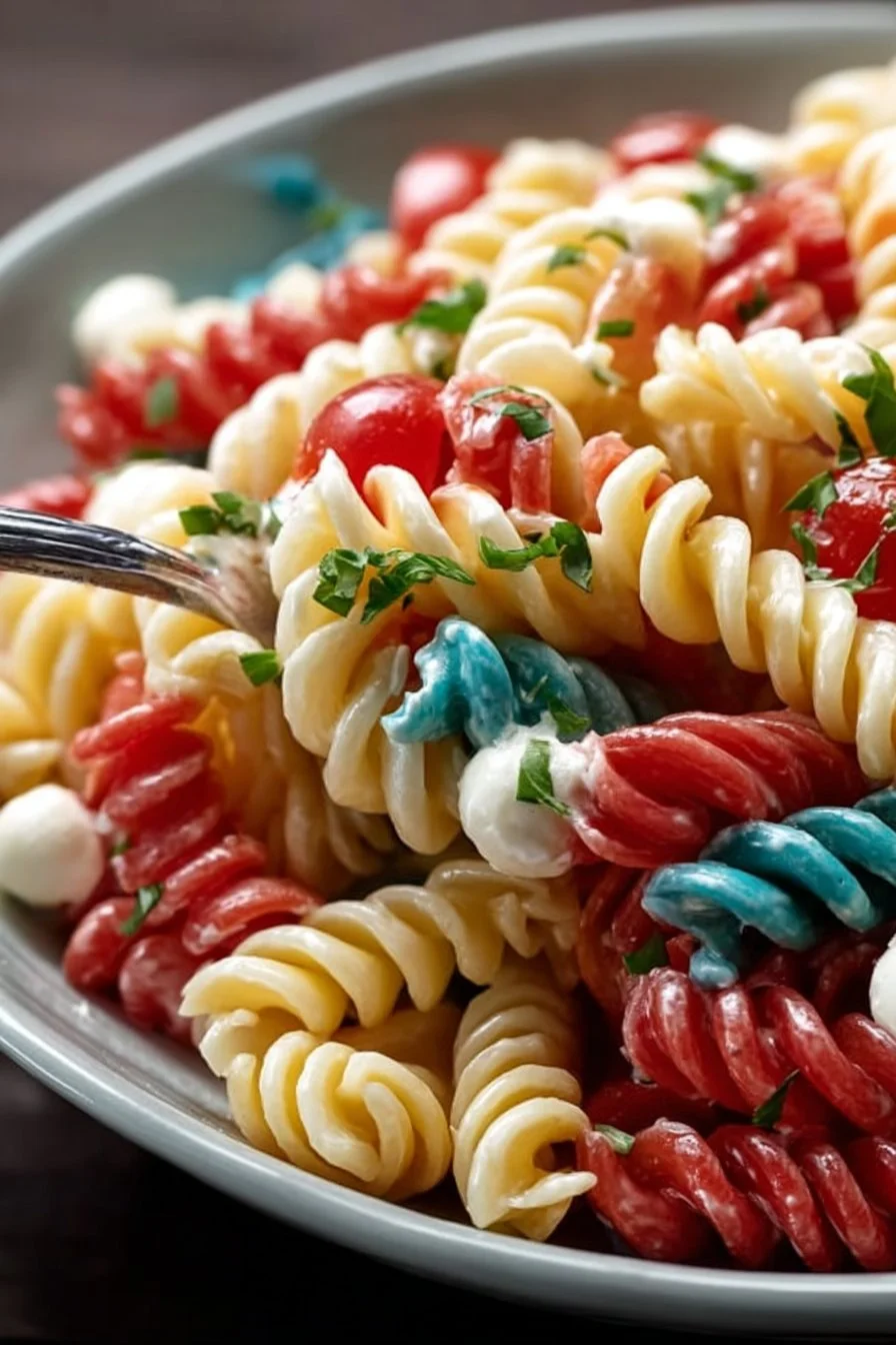 Red, White, and Blue Pasta Salad Recipe