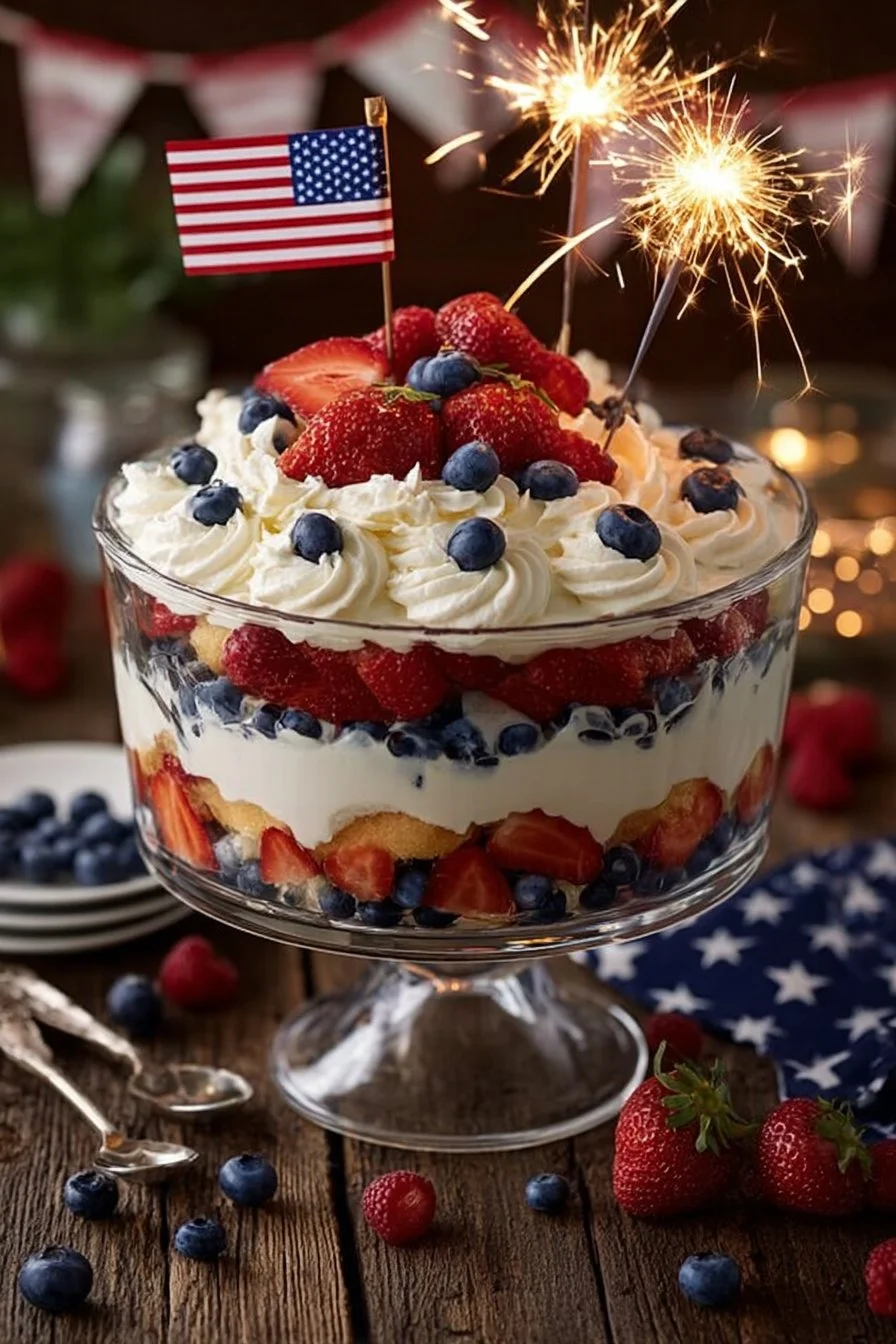 Red, White & Blue Berry Trifle