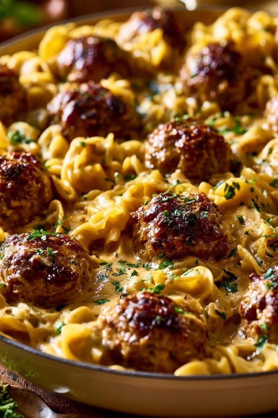 Swedish Meatball Pasta Bake