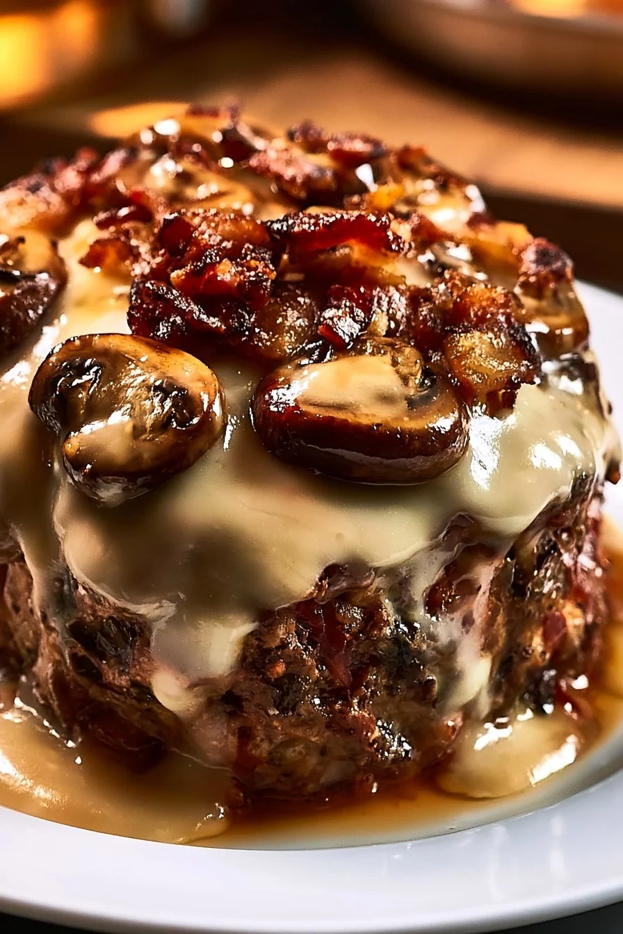 Swiss Bacon Mushroom Meatloaf