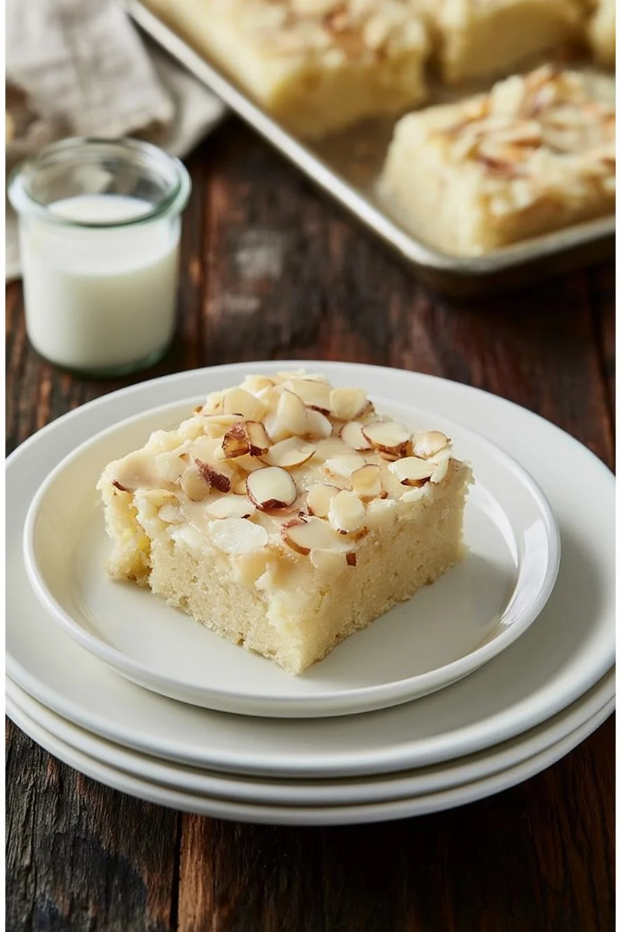 White Texas Almond Sheet Cake
